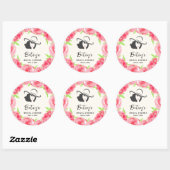 Lady's Pet Waterverf Rozen Derby Vrijgezellenfeest Ronde Sticker (Vel)