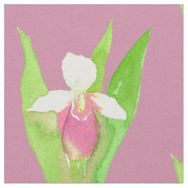 Lady's Slipper Waterverf Bloemen Stof