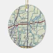 Ladysmith WI Map Keramisch Ornament (Links)