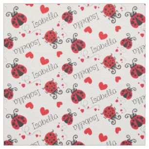 Ladyvogelladybugs rode zwarte aangepaste naampatro stof