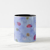 Ladyvogels en Butterflies Tweekleurige Koffiemok (Center)