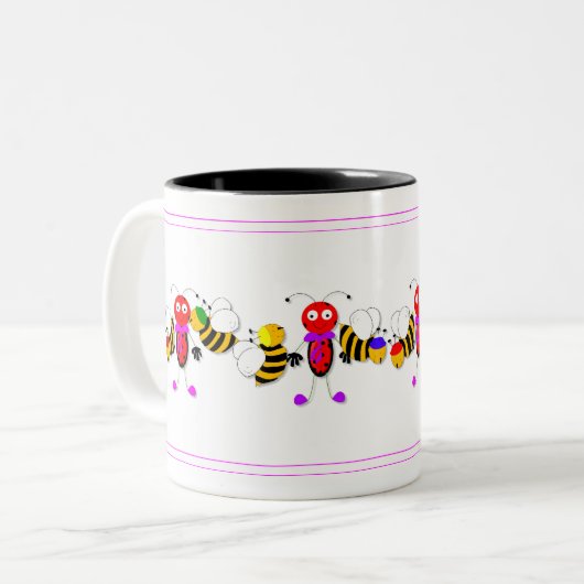 Ladyvogels Ladybugs en bijen Kute Mok Design (Voorkant links)
