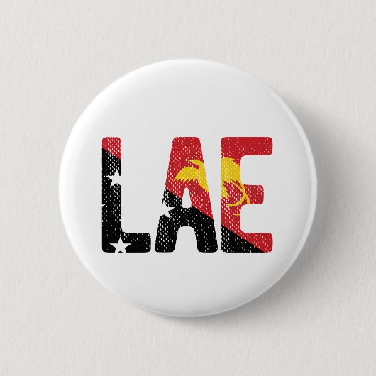 Lae met de vlag van Papoea-Nieuw-Guinea Ronde Button 5,7 Cm (Voorkant)