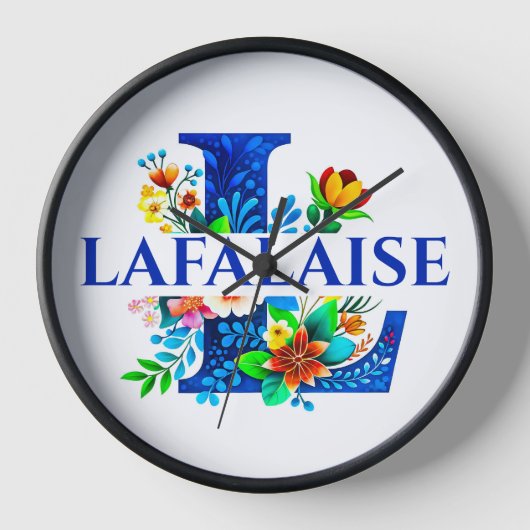 LAFALAISE 10" Zwarte Houten Frame. Klok #290625 (Voorkant)