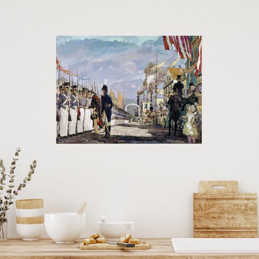 Lafayette en de Nationale Garde van Ken Riley Poster (Keuken)