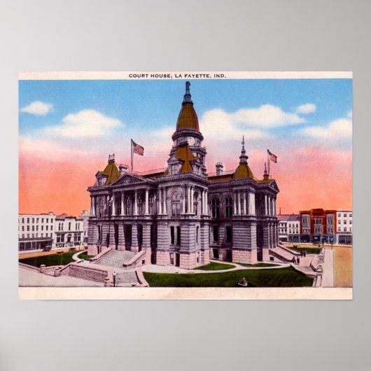 Lafayette Indiana Court House Poster (Voorkant)