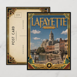 Lafayette Indiana Vintage Art Deco Gouden Tijdperk Briefkaart