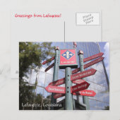 Lafayette, Louisiana Briefkaart (Voorkant / Achterkant)