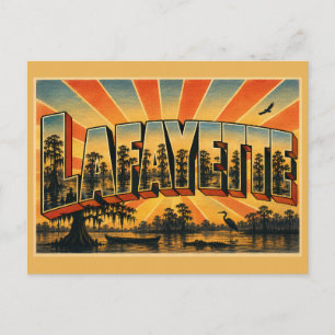 Lafayette Louisiana Cipressen Moeras Bayou Kunst Briefkaart