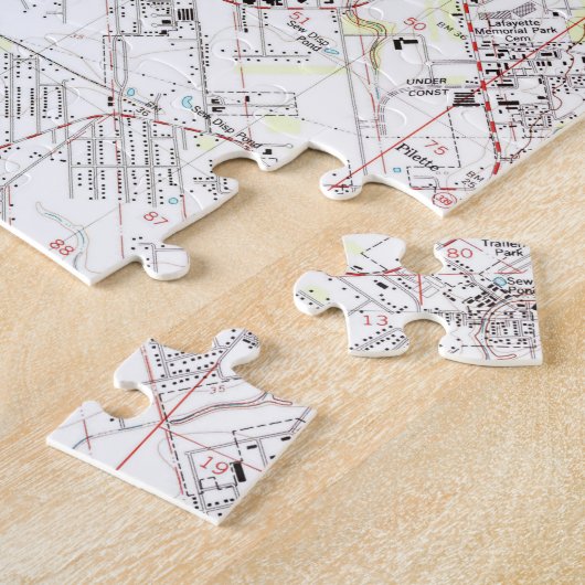 Lafayette Louisiana Map (1983) Legpuzzel (Zijkant)