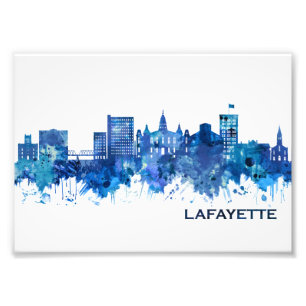 Lafayette Louisiana Skyline Blue Foto Afdruk