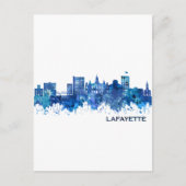 Lafayette Louisiana Skyline Blue Uitnodiging Briefkaart (Voorkant)
