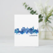 Lafayette Louisiana Skyline Blue Uitnodiging Briefkaart (Staand voorkant)