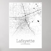 Lafayette Map - Louisiana - City Map Poster (Voorkant)