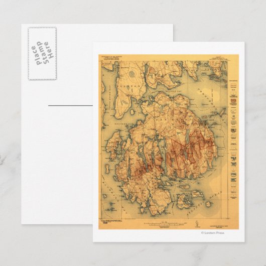 Lafayette National Park Panoramic Map Briefkaart (Voorkant / Achterkant)