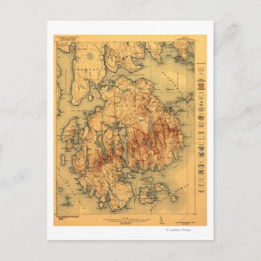 Lafayette National Park Panoramic Map Briefkaart (Voorkant)