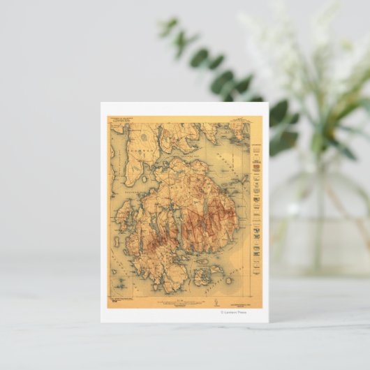 Lafayette National Park Panoramic Map Briefkaart (Staand voorkant)