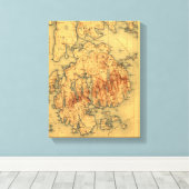 Lafayette National Park Panoramic Map Canvas Afdruk (Insitu (Houten vloer))