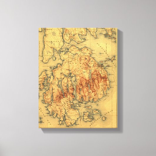 Lafayette National Park Panoramic Map Canvas Afdruk (Voorkant)