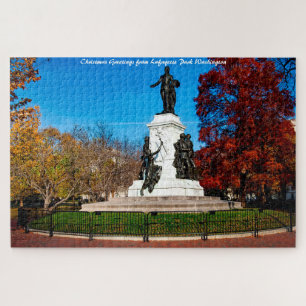 Lafayette Park Washington DC. Kerstgroeten Legpuzzel