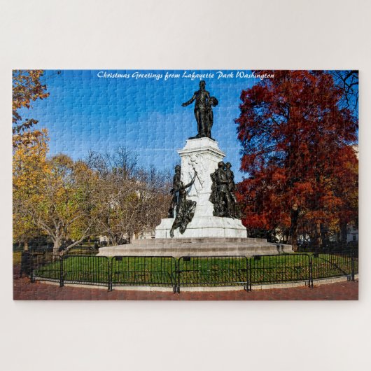 Lafayette Park Washington DC. Kerstgroeten Legpuzzel (Horizontaal)