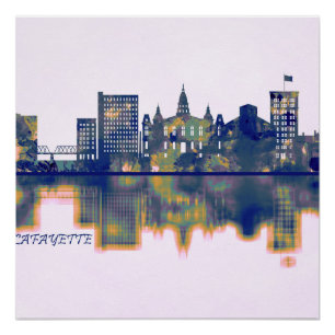 Lafayette Skyline Perfect Poster
