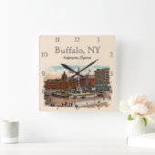 Lafayette Square  Buffalo Custom Square Wal Vierkante Klok (Huis)