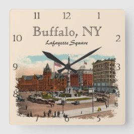 Lafayette Square  Buffalo Custom Square Wal Vierkante Klok