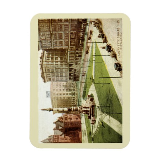 Lafayette Square Buffalo NY 1915  Briefkaart Magneet (Verticaal)