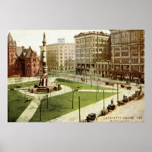 Lafayette Square Buffalo NY 1915 Poster (Voorkant)