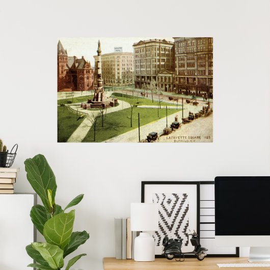 Lafayette Square Buffalo NY 1915  Poster (Thuiskantoor)