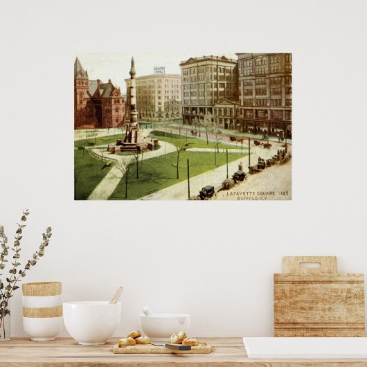 Lafayette Square Buffalo NY 1915  Poster (Keuken)