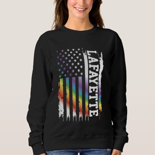 Lafayette Verenigde Staten Distressed Rainbow W US Trui (Voorkant)