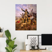 Lafayette's Baptisme of Fire van E. Percy Moran Poster (Thuiskantoor)