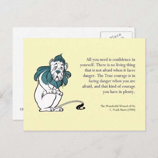 Laffe Lion Courage Briefkaart 5x7 (Voorkant / Achterkant)