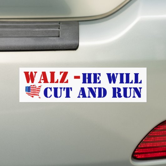 Laffe TIM WALZ knipt en leidt STEM USA! Vlag Bumpersticker (Op auto)