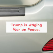 Laffe Trump's Oorlog tegen Vrede Hankamer Artjunkh Bumpersticker (Op auto)
