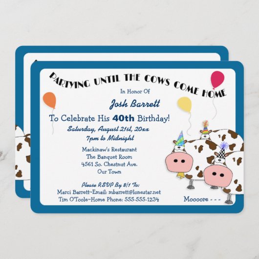 Lafhartig afgerond gesneden verjaardagsfeestje kaart (Voorkant / Achterkant)