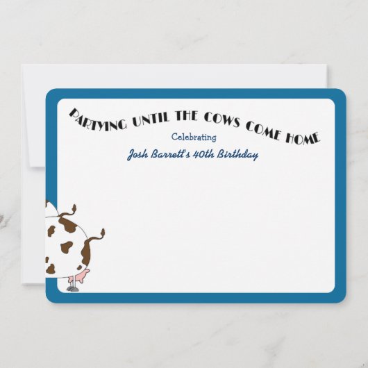 Lafhartig afgerond gesneden verjaardagsfeestje kaart (Achterkant)