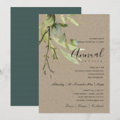 LAFY GREEN KRAFT FOLIAGE CORPORATE PARTY EVENT KAART (Voorkant / Achterkant)