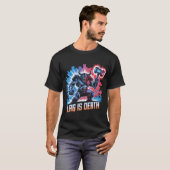 Lag is Death Funny Gamer T-shirt Cyberpunk Minotau (Voorkant volledig)