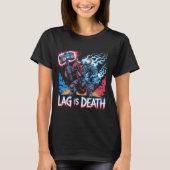 Lag is Death Funny Gamer T-shirt Cyberpunk Minotau (Voorkant)