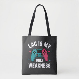 Lag is mijn enige zwakke videogamer tote bag