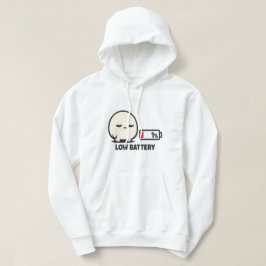 Lage Batterij 1% - Schattig Vermoeid Karakter Mini Hoodie