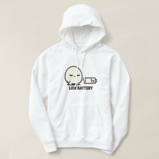 Lage Batterij 1% - Schattig Vermoeid Karakter Mini Hoodie