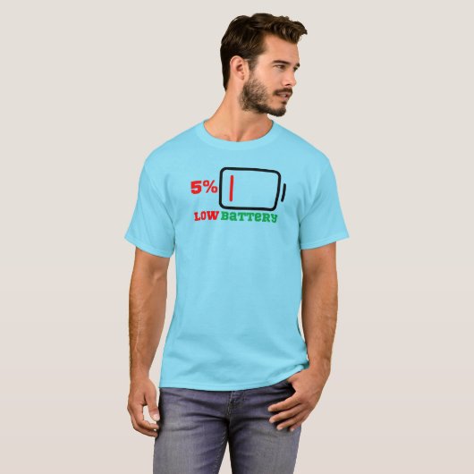 Lage batterij 5% t-shirt (Voorkant volledig)