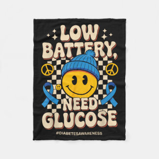 Lage Batterij Behoefte Glucose Blauwe Lint Diabete Fleece Deken