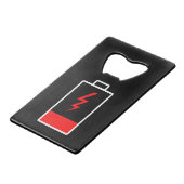 Lage batterij creditkaart flessenopener (Voorkant Gekanteld)