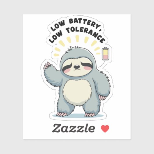 Lage Batterij Lage Tolerantie – Sociale batterij S Sticker (Vel)