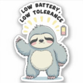 Lage Batterij Lage Tolerantie – Sociale batterij S Sticker (Voorkant)
